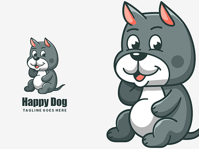 happy dog character mascot