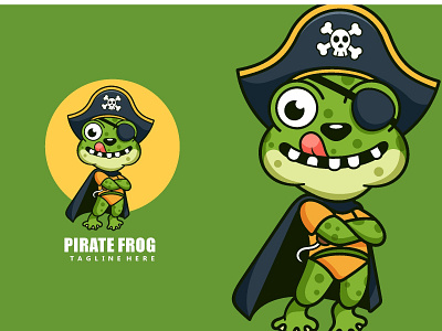 Pirate Frog Character Mascot character cute design frog illustration logo mascot pirate