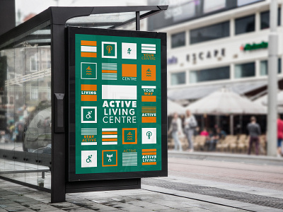 Active Living Centre architecture branding design icon illustration logo sports typography vector