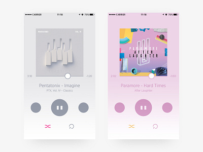 Music App app ios minimal mobile music player ui ux