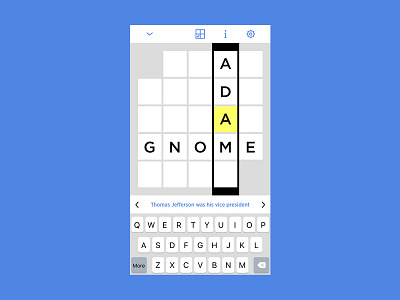 Personal Approach to NYT Crossword App app crossword icon interface ios mobile nyt puzzle ui ux