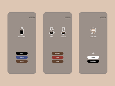 Your Coffee Screens app coffee design icon illustration interface ios mobile ui ux