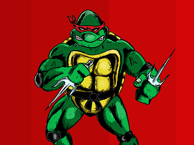 Cowabunga! illustration ninja turtles raphael
