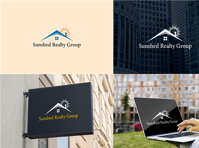 Sunshed Realty Group 2022 3d app art beautiful branding creative graphic design home identity illustration logo logo design minimalist modern logo property real estate trend ui vector