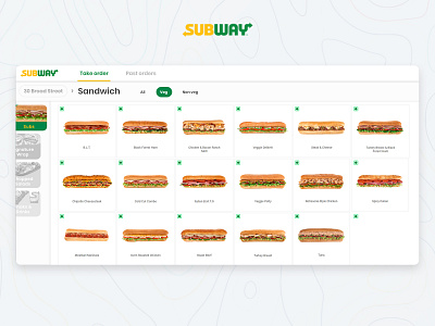SUBWAY tele order branding delivery app webapp design