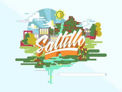 Saltillo city design lettering letters lllustration place saltillo vector water