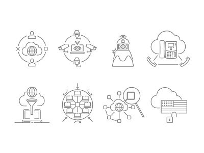 Spectro Networks icon set icon iconography internet outline technology telecommunications vector website wi fi