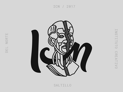 ICN Rebrand: Logo 2 branding creativity cyborg design future identity logo logotype rebranding school symbol thinking