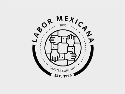 Labor Mexicana Logo 3 bpo branding hands identity industry logistics logo logo design logotype quality seal shelter
