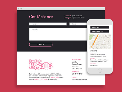 Pastelería La Salle - Contact cakes contact design digital footer laptop responsive saltillo ui ux web design
