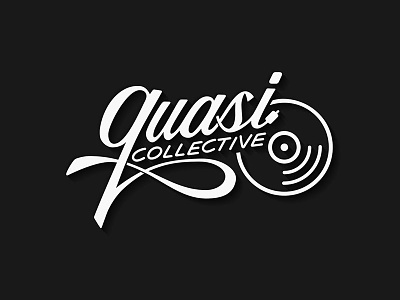 Quasi Collective branding label record lettering logo logotype typography vynil disc