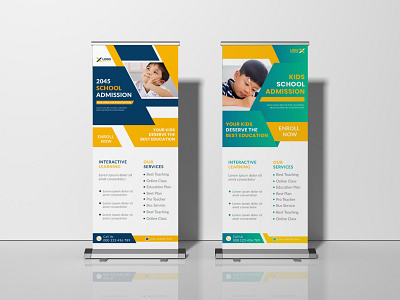 Education Admission Modern Roll Up Design ad admission roll up admissions admissions roll up branding creative design creative roll up design graphic design rack card roll up admission