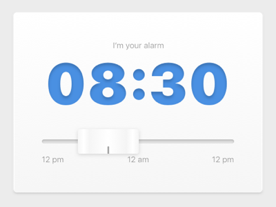 24 of 100 @Widgetmania alarm realistic shadow skeuomorphism slider white widget