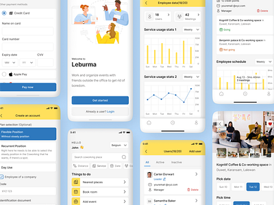 Leburma coworking workspace booking mobile application co working booking coworking coworking space booking coworking time slot booking mobile application design product design team space booking application ui ui design ux ux design