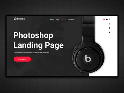 Beats Landing Page Design flat design landing photoshop product landing store ui design ui web design web design