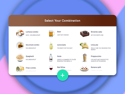 UI Food select menu