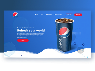 Pepsi Landing Page Concept flat design landing product landing ui design ux design web design web designer wordpress design