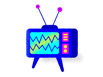 sadgurl depression design illustration sad television texture tv vector