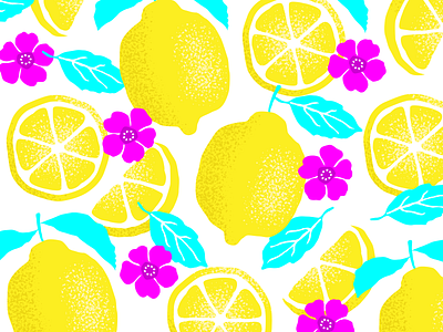 lemonz design flowers fresh fruit illustration lemon pattern spring texture vector