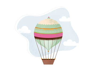 hot air balloon balloon clouds design doodle hot air balloon illustration illustrator sky texture vector