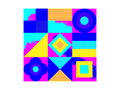 pattern and shape experiment blue colors design dots flat illustration pink shapes texture tiles vector yellow