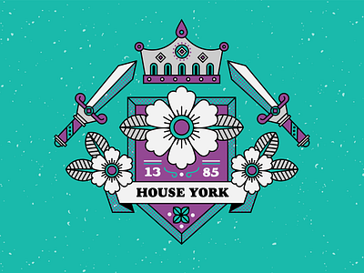house york - the white rose crest crown flowers game of thrones illustration monarchy royalty texture vector war of the roses white rose