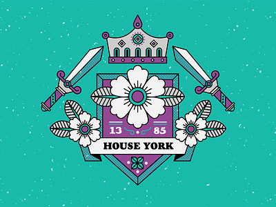house york - the white rose crest crown flowers game of thrones illustration monarchy royalty texture vector war of the roses white rose