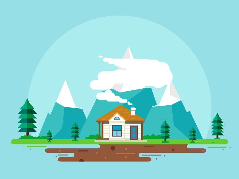 Smoke Landscape graphics motion animation design flat landscape smoke