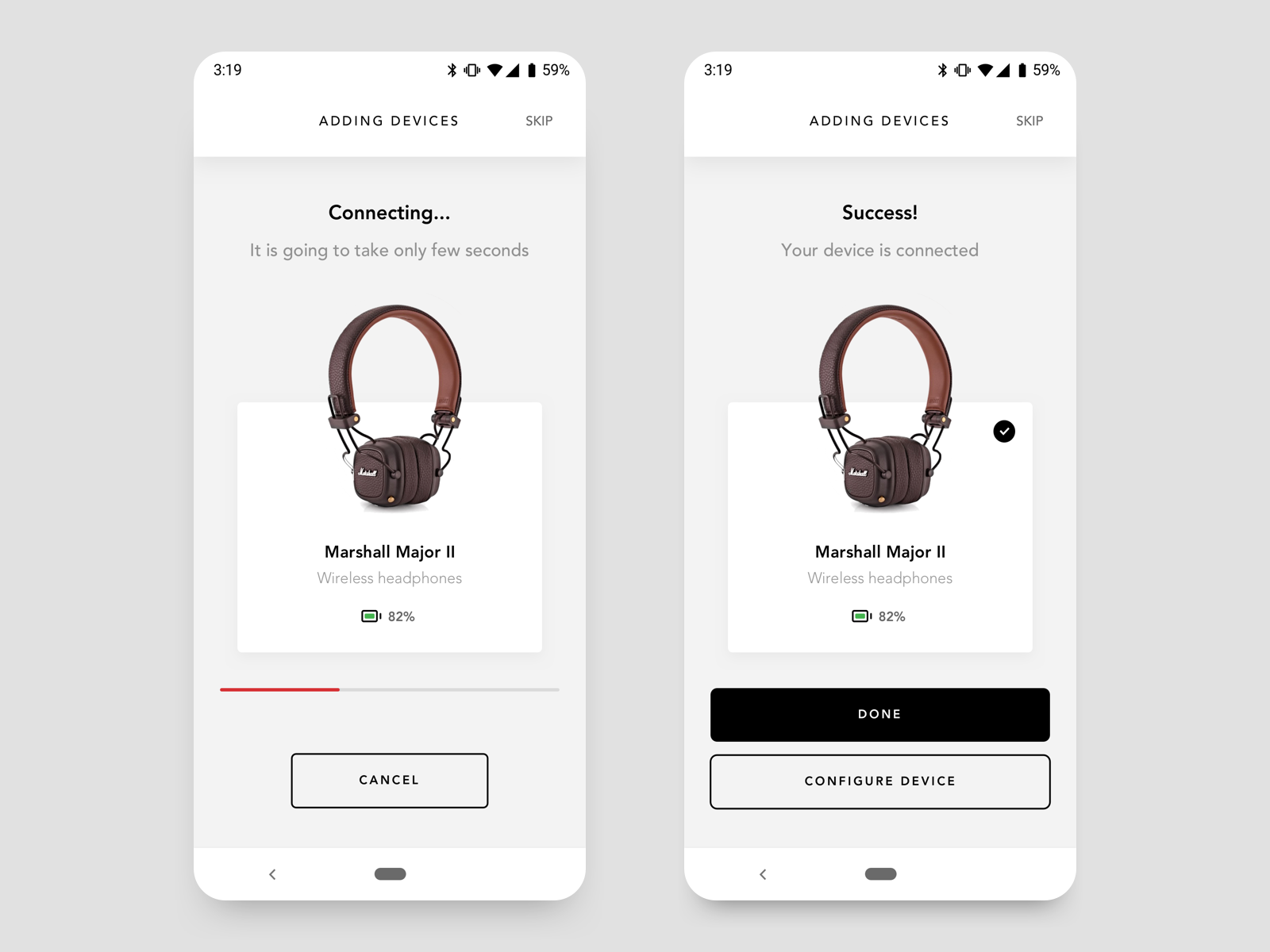 connecting marshall headphones