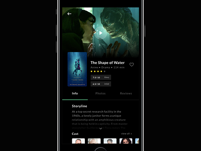 Hello Dribble! app design film movie app player ui ux