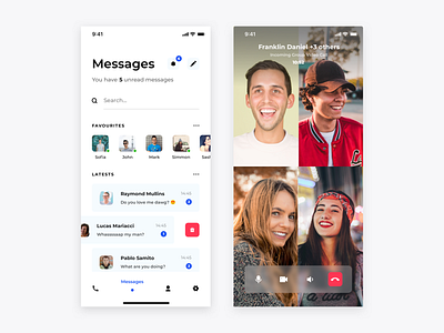 Skype redesign concept- Messages and Video Call