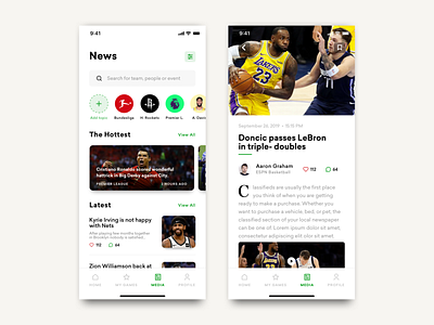 FlashScore redesign app- Media