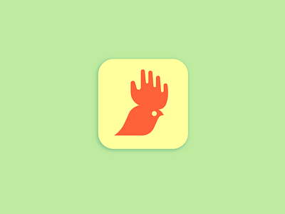 Chooster Portfolio animal app double meaning hand logo rooster