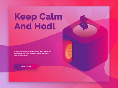 Keep Calm And Hodl - UI 008 bitcoin crypto design gradient hodl illustration isometric ui