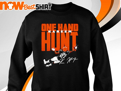 One hand hunt Kareem Hunt signature shirt kareem hunt signature