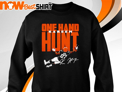 One hand hunt Kareem Hunt signature shirt