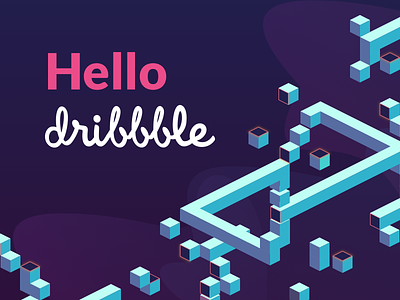 Hola Dribbble color debut dream first shot geometry hello impossible