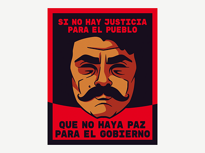 No Justice No Peace comics design drawing emiliano zapata illustration illustrator sketch vector zapata