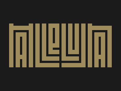 Hallelujah black gold hallelujah illustrator lettering typography