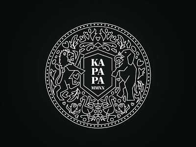 Wedding Kapapa Family Crest circle crest crest elephant family logo line illustration lion logo wedding crest wedding logo