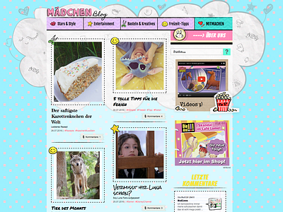 Mädchenblog blog children web design cute girl design girls mädchen ui