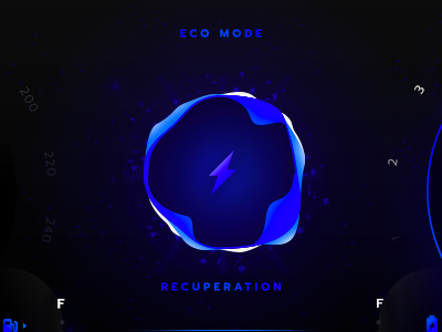 Cluster design practice #2 clean cluster cluster design color design digital drive eco eco mode flash hmi minimal photoshop racer recuperation space speed ui ux vector