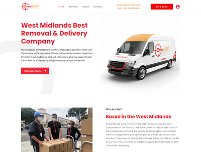 Removal and Delivery website design branding ui web design