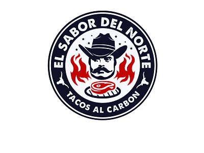 El sabor del norte branding design flat idenity illustration illustrator logo logo design mexico norte tacos taqueria vector