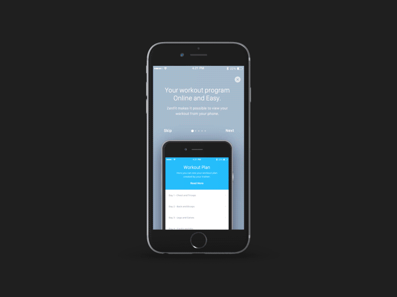 Zenfit Walkthrough ios iphone mobile user experience user interface workout zenfit