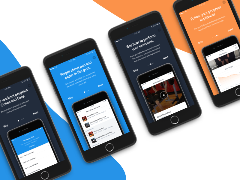 Zenfit Walkthrough Refresh fitness walkthrough ios mobile ux ui zenfit