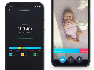 BabyCam - Baby Sleep Monitor baby camera interface ios mobile monitor parenting ui user interface