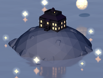 Castle on ice 🧊 3d design illustration