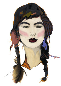 Crow W coloured pencils crow dibujo drawing handmade illustration ilustracion markers woman