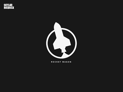 Rocket Wagon Exploration black branding bw exploration icon illustration launch logo rocket simple wagon white